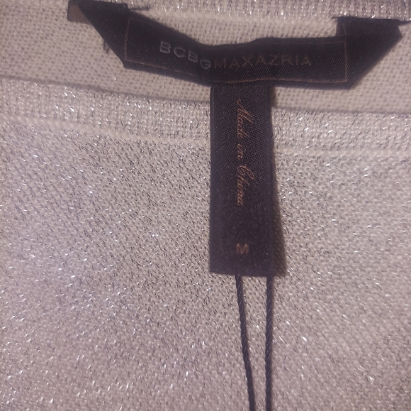 💕 BCBG MAXAZRIA "INYA"  MINI FITTED ONE SHOULDER  DRESS-SILVER SPARKLE NWT- M - Picture 8 of 10